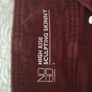 Girl's NOBO High Rise Sculpting Skinny Rust Colored Corduroy Jeans size 1